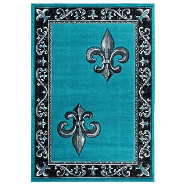 United Weavers Of America United Weavers of America 2050 11269 28C 2 ft. 7 in. x 7 ft. 4 in. Bristol Lilium Turquoise Rectangle Runner Rug 2050 11269 28C